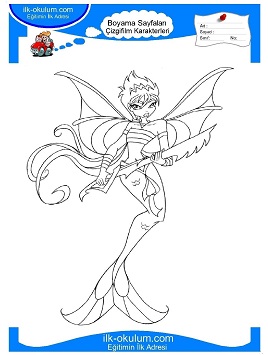 Çocuklar İçin Winx Club Denizkızı Boyama Sayfaları 